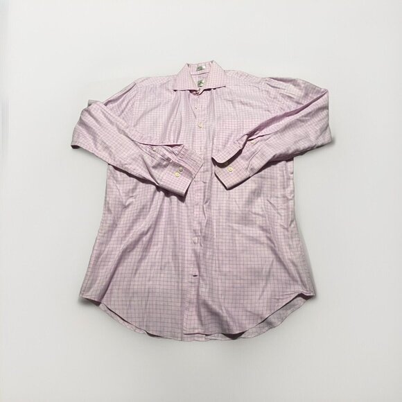Peter Millar Other - Peter Millar Mens Medium Pink Blue Plaid Long Sleeve Button Down Sport Shirt